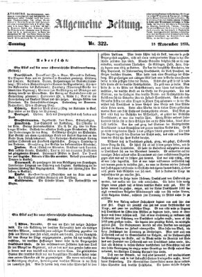 Allgemeine Zeitung Sonntag 18. November 1855