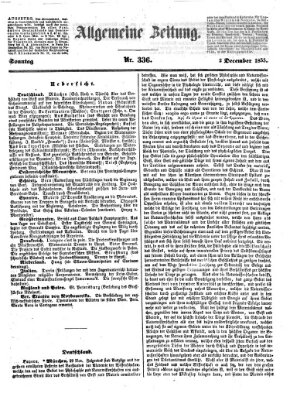 Allgemeine Zeitung Sonntag 2. Dezember 1855