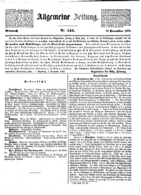 Allgemeine Zeitung Mittwoch 12. Dezember 1855