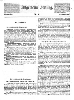 Allgemeine Zeitung Donnerstag 3. Januar 1856