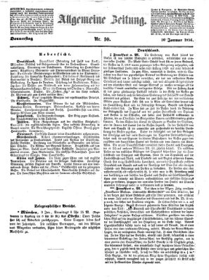 Allgemeine Zeitung Donnerstag 10. Januar 1856