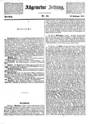 Allgemeine Zeitung Dienstag 19. Februar 1856