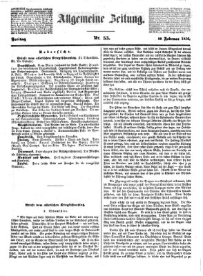 Allgemeine Zeitung Freitag 22. Februar 1856