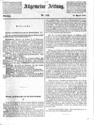 Allgemeine Zeitung Montag 21. April 1856