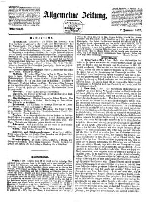 Allgemeine Zeitung Mittwoch 7. Januar 1857