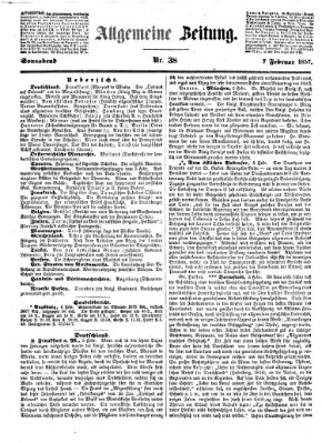 Allgemeine Zeitung Samstag 7. Februar 1857