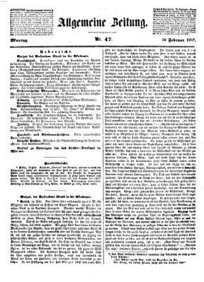 Allgemeine Zeitung Montag 16. Februar 1857