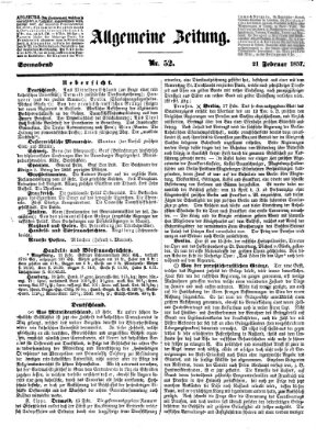 Allgemeine Zeitung Samstag 21. Februar 1857