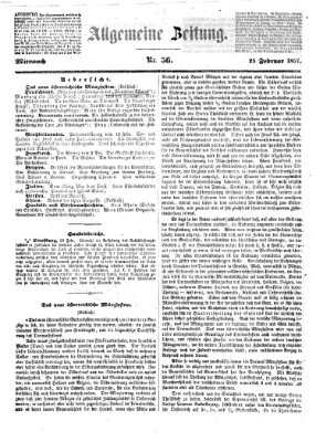 Allgemeine Zeitung Mittwoch 25. Februar 1857