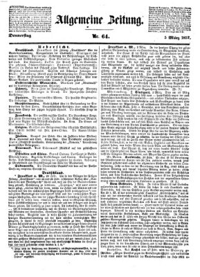 Allgemeine Zeitung Donnerstag 5. März 1857