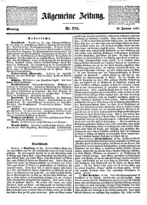 Allgemeine Zeitung Montag 22. Juni 1857