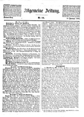 Allgemeine Zeitung Donnerstag 14. Januar 1858