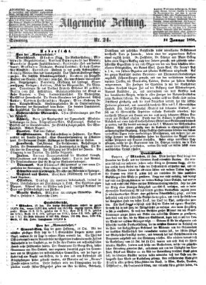 Allgemeine Zeitung Sonntag 24. Januar 1858