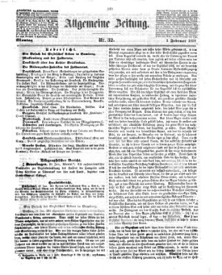 Allgemeine Zeitung Montag 1. Februar 1858