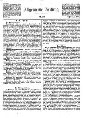 Allgemeine Zeitung Freitag 5. Februar 1858
