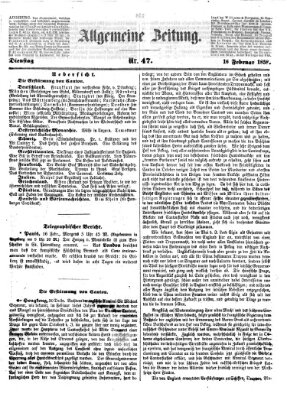 Allgemeine Zeitung Dienstag 16. Februar 1858