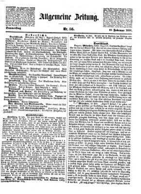 Allgemeine Zeitung Donnerstag 25. Februar 1858