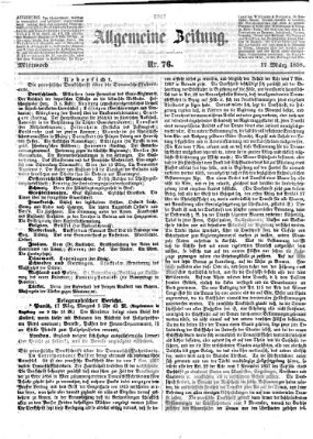 Allgemeine Zeitung Mittwoch 17. März 1858