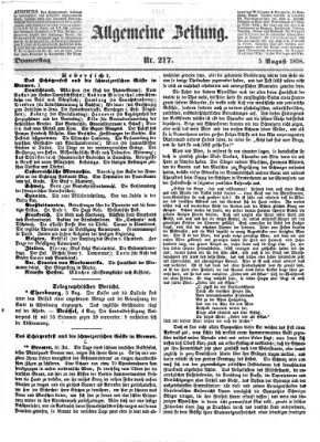 Allgemeine Zeitung Donnerstag 5. August 1858