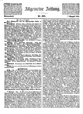 Allgemeine Zeitung Samstag 7. August 1858