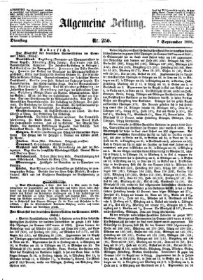 Allgemeine Zeitung Dienstag 7. September 1858