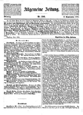Allgemeine Zeitung Montag 13. September 1858
