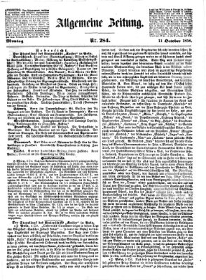 Allgemeine Zeitung Montag 11. Oktober 1858