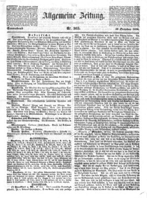 Allgemeine Zeitung Samstag 30. Oktober 1858