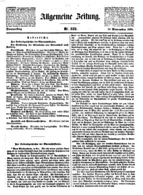 Allgemeine Zeitung Donnerstag 18. November 1858