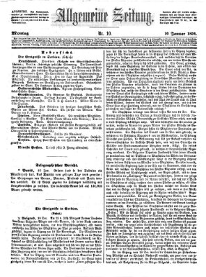 Allgemeine Zeitung Montag 10. Januar 1859