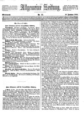 Allgemeine Zeitung Mittwoch 19. Januar 1859