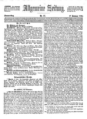 Allgemeine Zeitung Donnerstag 27. Januar 1859