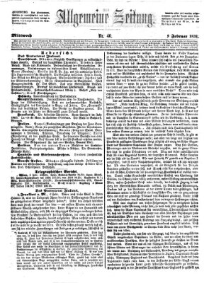 Allgemeine Zeitung Mittwoch 9. Februar 1859