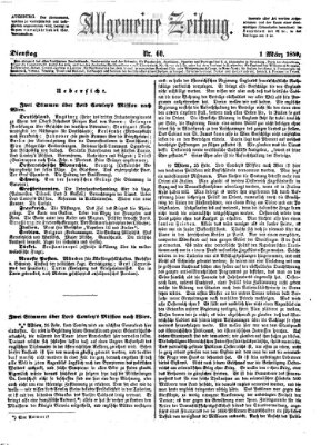 Allgemeine Zeitung Dienstag 1. März 1859