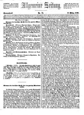 Allgemeine Zeitung Samstag 19. März 1859