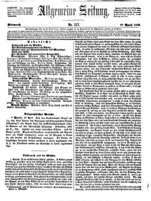 Allgemeine Zeitung Mittwoch 27. April 1859