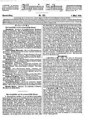 Allgemeine Zeitung Donnerstag 5. Mai 1859