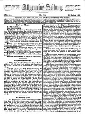 Allgemeine Zeitung Dienstag 12. Juli 1859