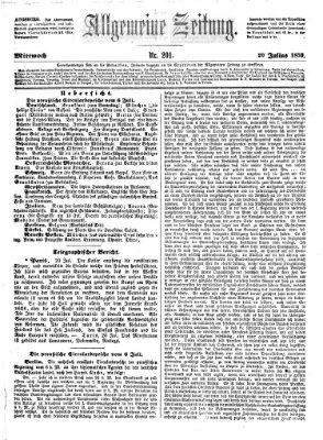 Allgemeine Zeitung Mittwoch 20. Juli 1859