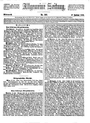 Allgemeine Zeitung Mittwoch 27. Juli 1859