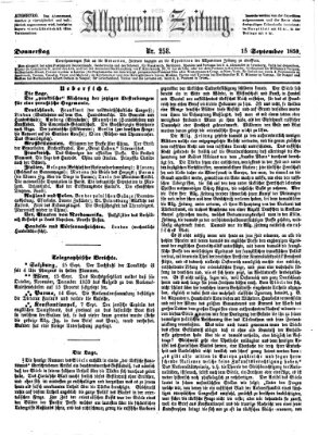Allgemeine Zeitung Donnerstag 15. September 1859