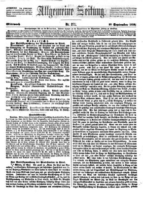 Allgemeine Zeitung Mittwoch 28. September 1859