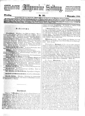 Allgemeine Zeitung Dienstag 1. November 1859