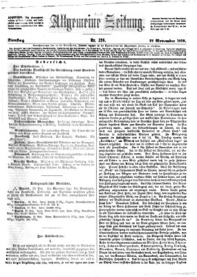 Allgemeine Zeitung Dienstag 22. November 1859