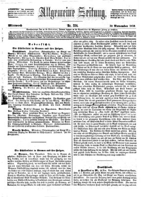 Allgemeine Zeitung Mittwoch 30. November 1859