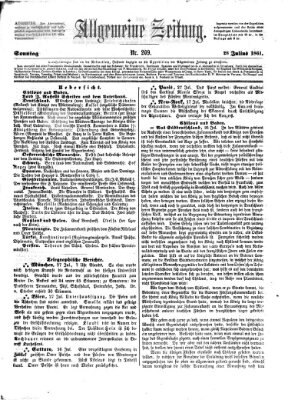 Allgemeine Zeitung Sonntag 28. Juli 1861