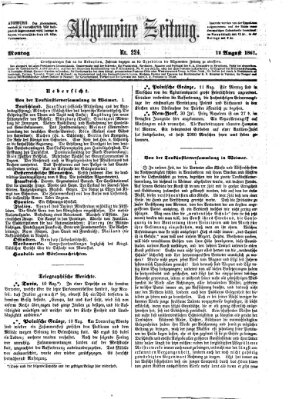 Allgemeine Zeitung Montag 12. August 1861