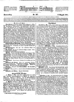 Allgemeine Zeitung Donnerstag 15. August 1861