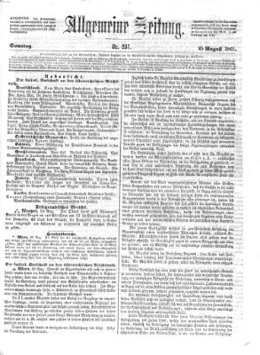 Allgemeine Zeitung Sonntag 25. August 1861