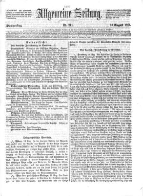 Allgemeine Zeitung Donnerstag 29. August 1861